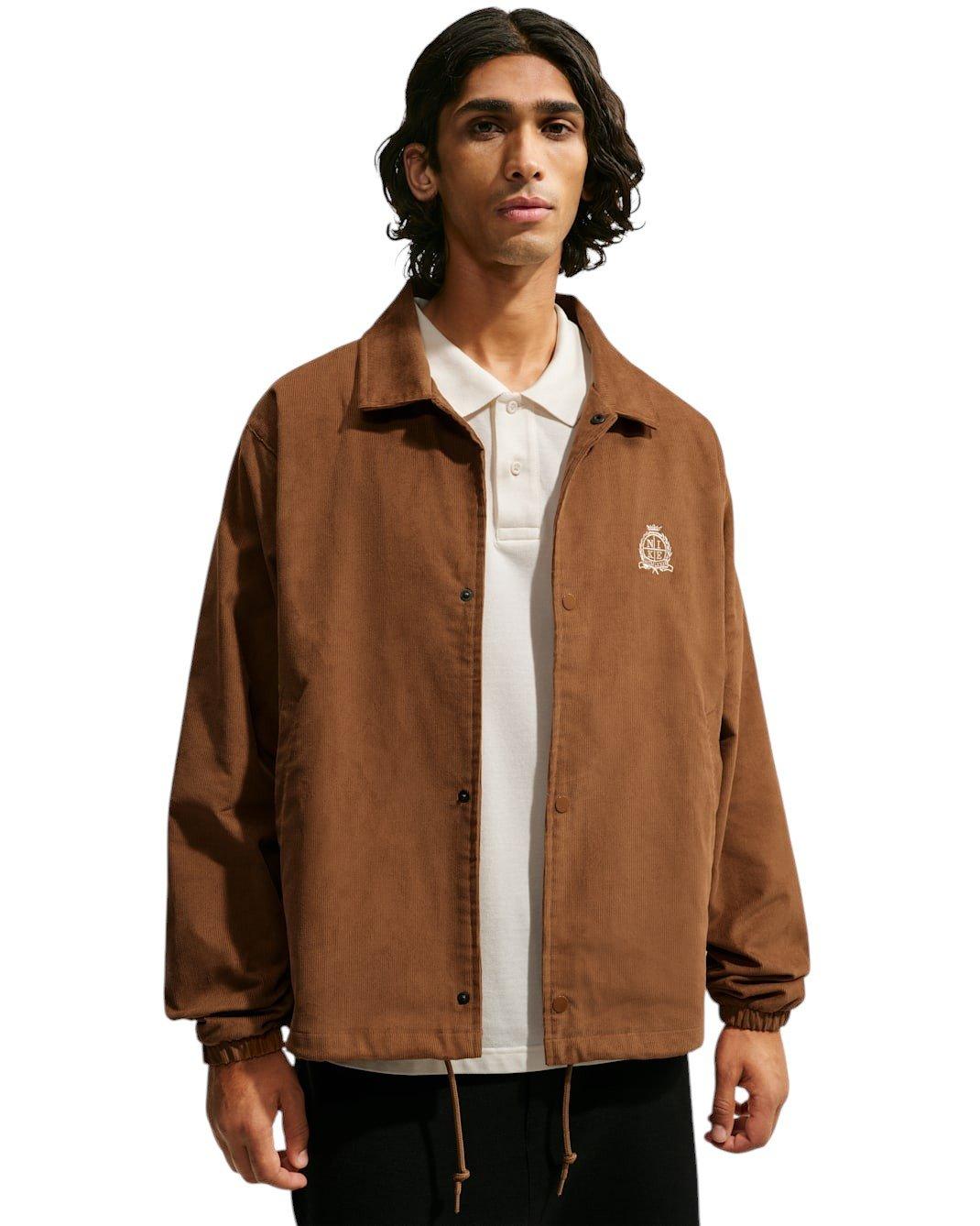 Nike Men's Sportswear Club Corduroy Coaches Jacket - BROWN